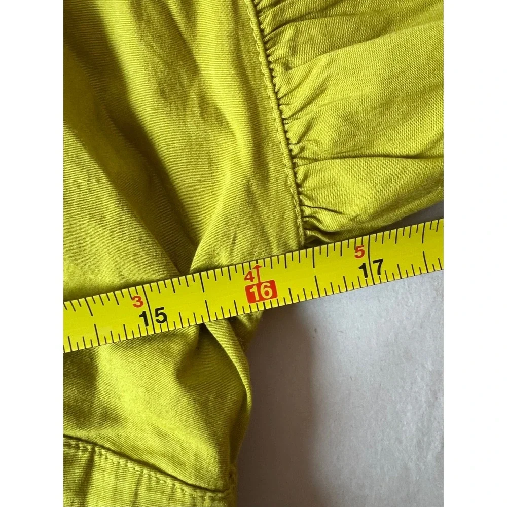 Free People Tastemaker Mini Buttondown V Neck Ruched Puff Sleeve Dress Small - Picture 11 of 12